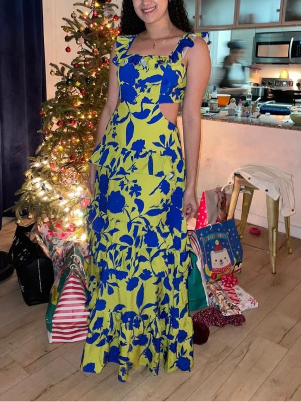 Tropical Maxi Dress. Size: L.
